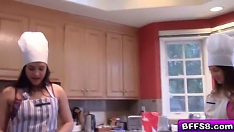 Three Sexy Women Share A Large Penis On Valentine'S Day