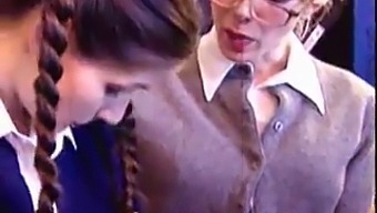 Old And Young Lesbians In A Steamy Teacher-Student Encounter
