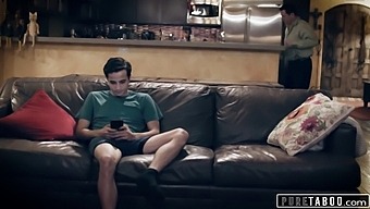 Mature And Teen Threesome With Stepmom And Stepson