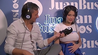 Ambarprada, A Pregnant Influencer With Big Natural Tits, Requests Maximum Intensity From The Sex Machine In Juan Bustos' Podcast