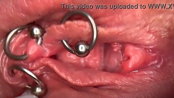 Intense Close-Up Of My Pierced Clit And Vagina Until It'S Covered In Urine