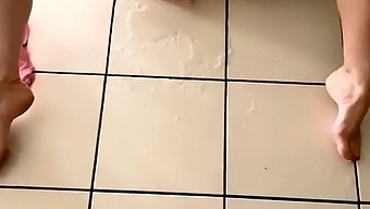 A Stunning Young Woman Indulges In Self-Pleasure And Squirts Vigorously In Her Living Room, Displaying Her Uninhibited Side. She Even Sprays Urine With Impressive Force.