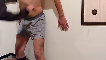 A Woman Teases And Strikes The Penis Of A Man Playfully!
