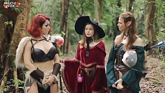 Arinafox And Dianarider In A Cosplay Adventure In A Porn Game.