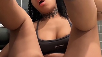 Public Gym Tryst For Ebony Beauty In Steamy Bathroom Scene