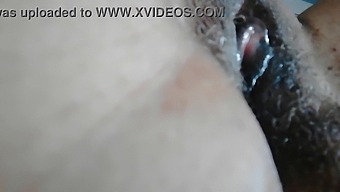 Dark-Skinned Beauty Gets Wet And Wild On A White Blanket
