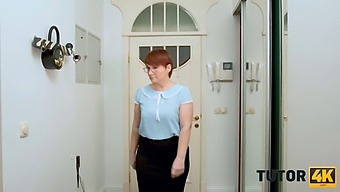 Redhead Teacher'S Strict Image Shattered In Hd Porn Video