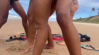 Indulging In Wild Beach Escapades With Unsuspecting Males At The Nude Beach, Resulting In A Climactic Finish.